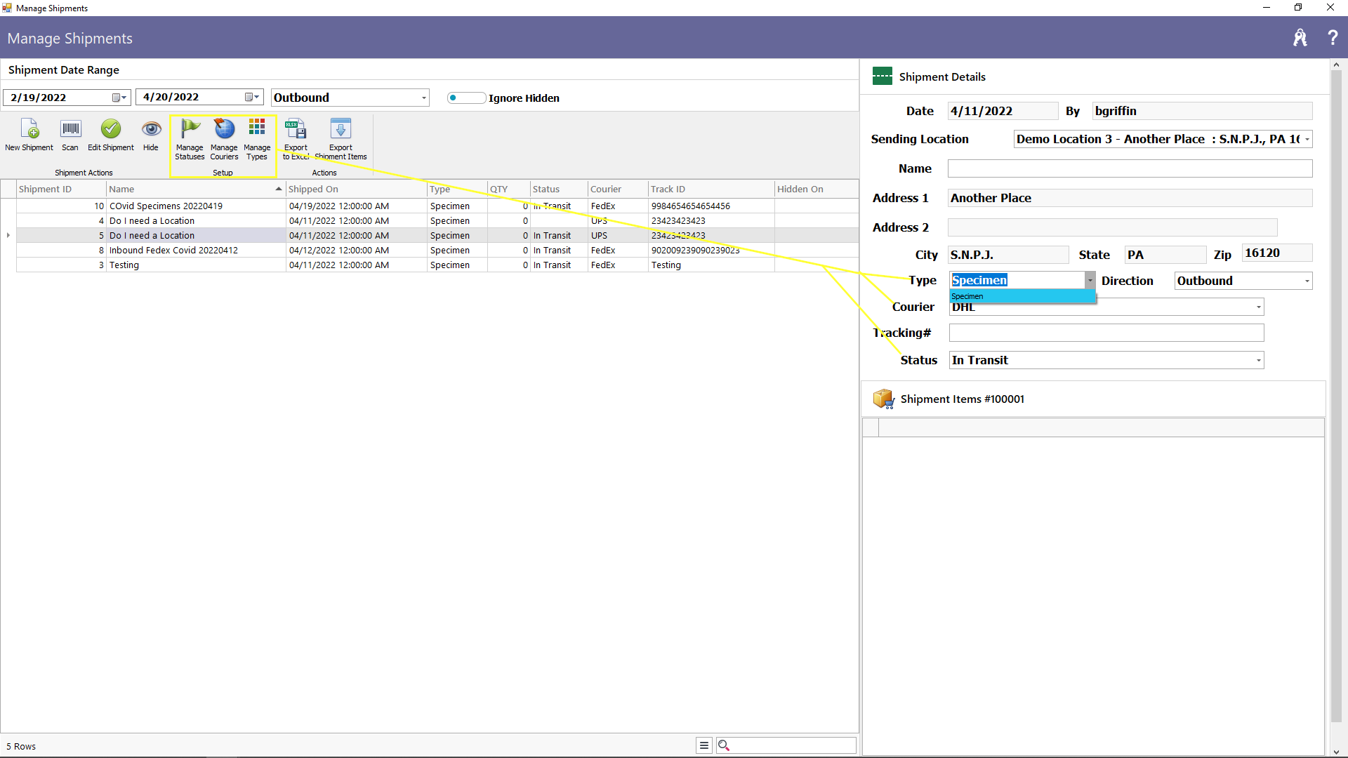 Shipment Management